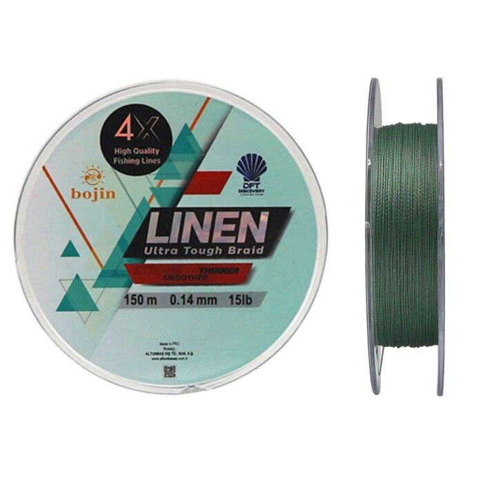 DFT Bojin 4X Linen İp Misina 0.14 mm  150 m  Yeşil