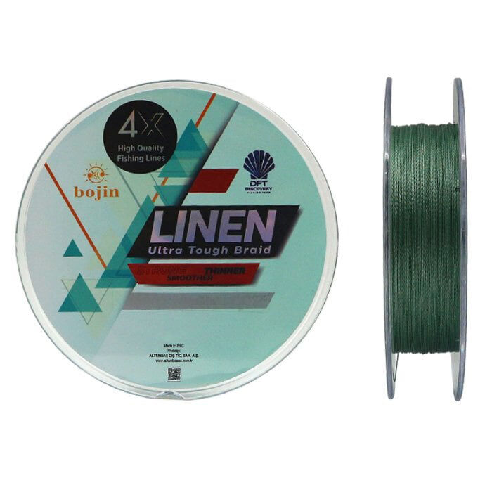 DFT Bojin 4X Linen İp Misina 0.04 mm  150 m  Yeşil